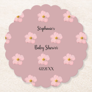 Pink Floral Baby Shower Petunia Muster Künstlerisc Untersetzer