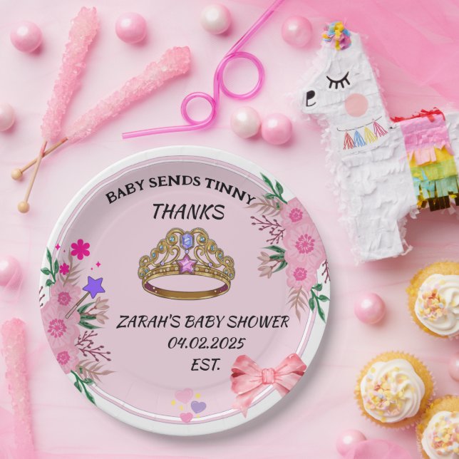 PINK FLORAL BABY SHOWPAPIERPAPIERE TELLER (Party)