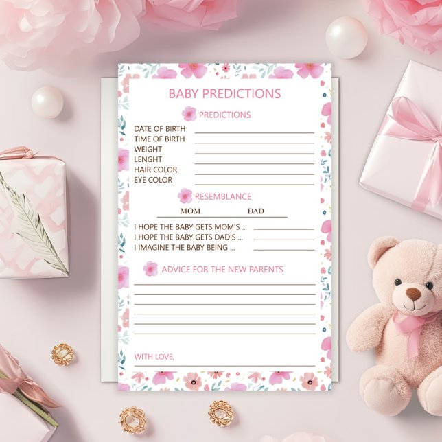 Pink Floral Baby Vorhersagen und Ratschläge Briefpapier (Von Creator hochgeladen)