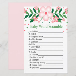 Pink Floral Baby Wortspiel