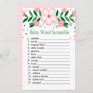 Pink Floral Baby Wortspiel
