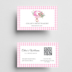 Pink Floral Baking Mixer Business Card Visitenkarte