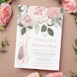Pink Floral Ballet Bat Mitzvah Einladung<br><div class="desc">Dieses elegante Ballett Bat Mitzvah Einladung wird bestimmt beeindrucken! Schöne rosa Blume und Ballettspitzen schmücken diese einzigartige Einladung. Lassen Sie sich einfach für Ihren besonderen Tag persönlich verwöhnen!</div>