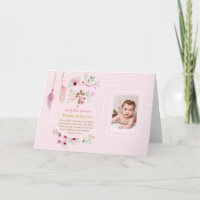 Pink Floral BAUTIZO Taufe Bibel Verse Foto Girl