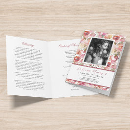 Pink Floral Beerdigung Orden des Service Foto Prog Programm