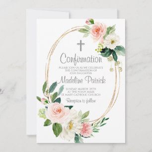 Pink Floral Bestätigung Einladung