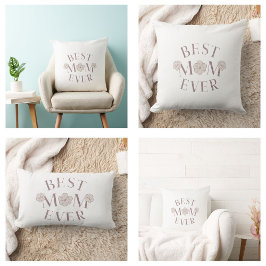 Pink Floral Beste Mama je Lendenkissen