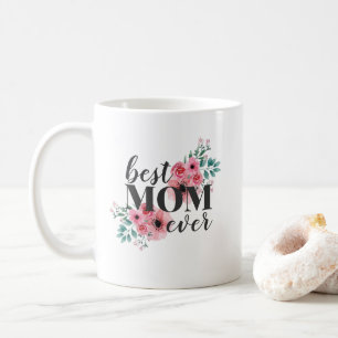 Pink Floral Beste Mama je Personalisiert Kaffeetasse