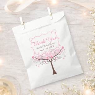 Pink Floral Bird Brautparty Vielen Dank Geschenktütchen