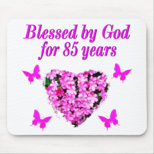 PINK FLORAL BLESSED VON GOTT FÜR 85 JAHRE MOUSEPAD