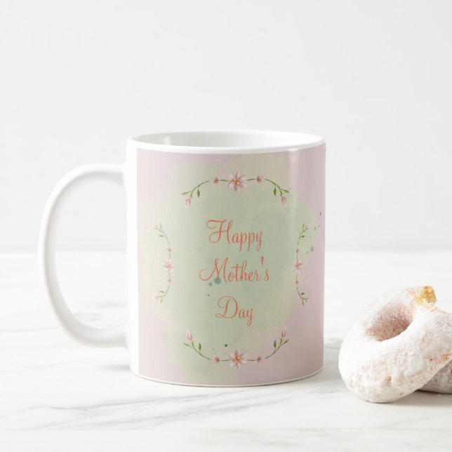 PINK FLORAL BLISS MOTHER KAFFEETASSE (Mit Donut)