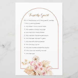 Pink Floral Boho Pampas Grass Finden Sie das Gast