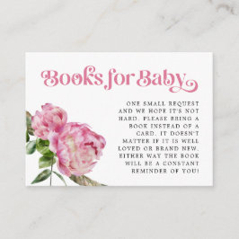 Pink Floral Book Request Card Begleitkarte