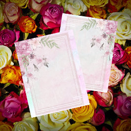 Pink Floral Borge Scrapbook Paper