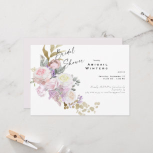 Pink Floral Bouquet Brautparty Einladung