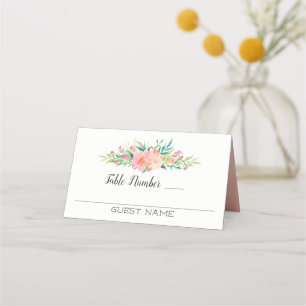 Pink Floral Bouquet Gäste und Tischnummern Platzkarte