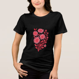 Pink Floral Bouquet T-Shirt Tri-Blend Shirt