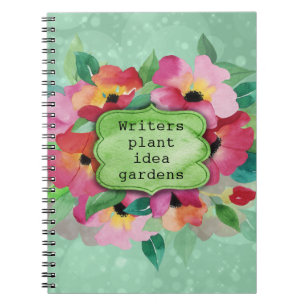 Pink Floral Bouquet Writers Pflanze Idea Gardens Notizblock