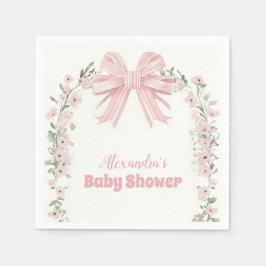 Pink Floral Bow Girl Babydusche Serviette