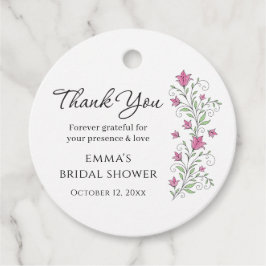 Pink Floral Brautparty Gefallen Geschenktasten Geschenkanhänger