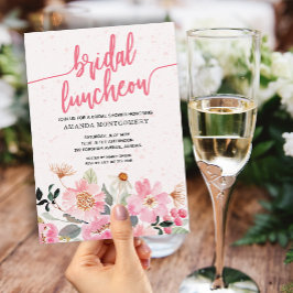 Pink Floral Bridal Luncheon Dusche Einladung