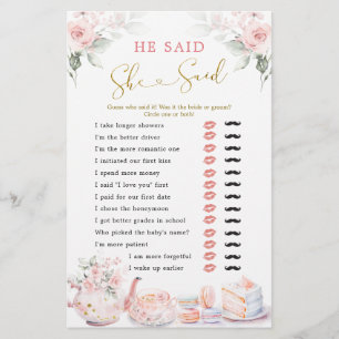 Pink Floral Bridal Tee Party sagte er sagte, sie s