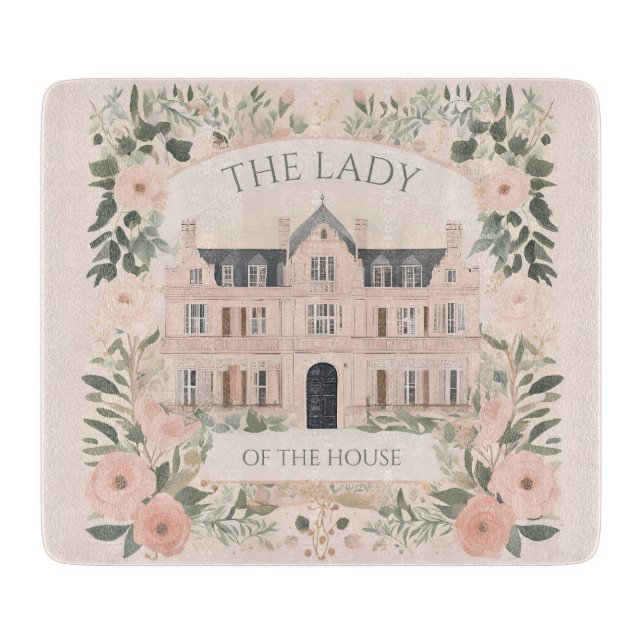Pink Floral Bridgerton Manor House Schneidebrett (Vorderseite)