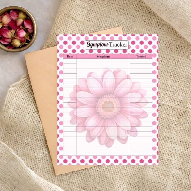 Pink Floral Brustkrebs_ Symptom Tracker Notizblock (Von Creator hochgeladen)