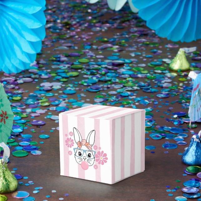 Pink Floral Bunny Girl Baby Showbox Geschenkschachtel (Party)