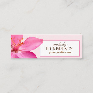 Pink Floral Business Cards Mini Visitenkarte