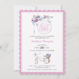 Pink Floral Cafe Sign | Süß 16 Einladung