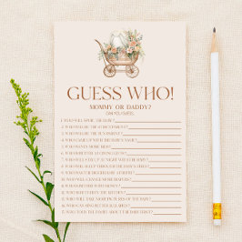 Pink Floral Carriage Guess Who Baby Shooting Game