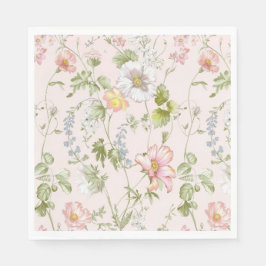 Pink Floral Chinoiserie Serviette