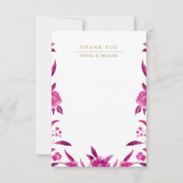 Pink floral Chinoiserie Wedding danke