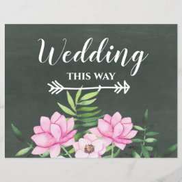 Pink Floral Chlakboard Custom Wedding Sign Budget