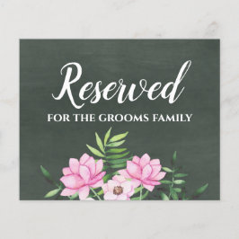 Pink Floral Chlakboard Custom Wedding Sign Budget