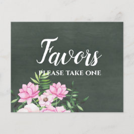 Pink Floral Chlakboard Custom Wedding Sign Budget