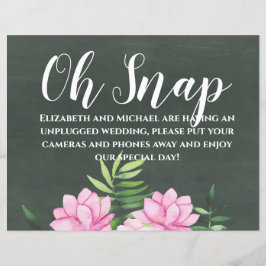 Pink Floral Chlakboard Custom Wedding Sign Budget