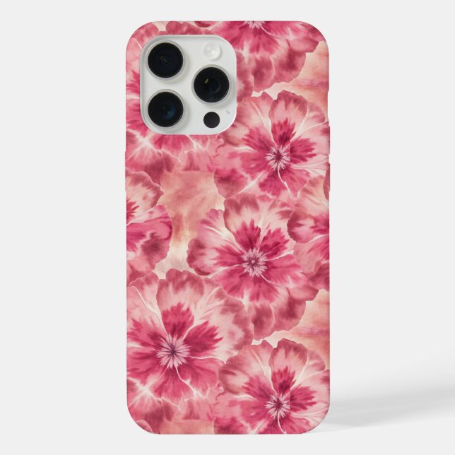 Pink Floral Coquette iPhone Hülle (Rückseite)