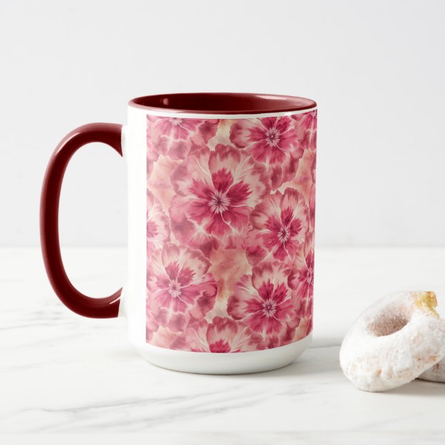 Pink Floral Coquette Tasse (Mit Donut)