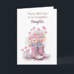Pink Floral Cowboy Boots Happy Birthday Daughter Karte<br><div class="desc">Personalisiert rosa rustikale Happy Birthday Mama,  die Sie leicht für den Empfänger,  wenn es Ihre Tochter,  Schwiegertochter,  etc. personalisieren können.</div>