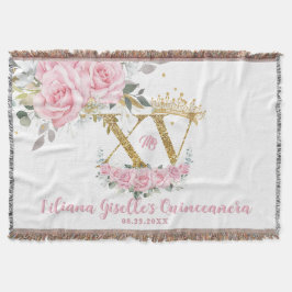 Pink Floral Crown XV QUINCEAÑERA Quince Keepake Decke