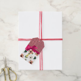 Pink Floral Custom Gift Tag Geschenkanhänger