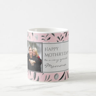 PINK Floral Custom MOMMA Foto Kaffeetasse