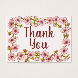 Pink Floral Danke Karte