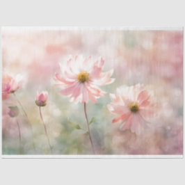 Pink Floral Decoupage Tissue Paper Seidenpapier