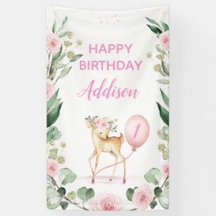 Pink Floral Dei Pink Ballon Geburtstagsparty Banner