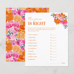 Pink Floral Der Preis ist das richtige Baby Duschs