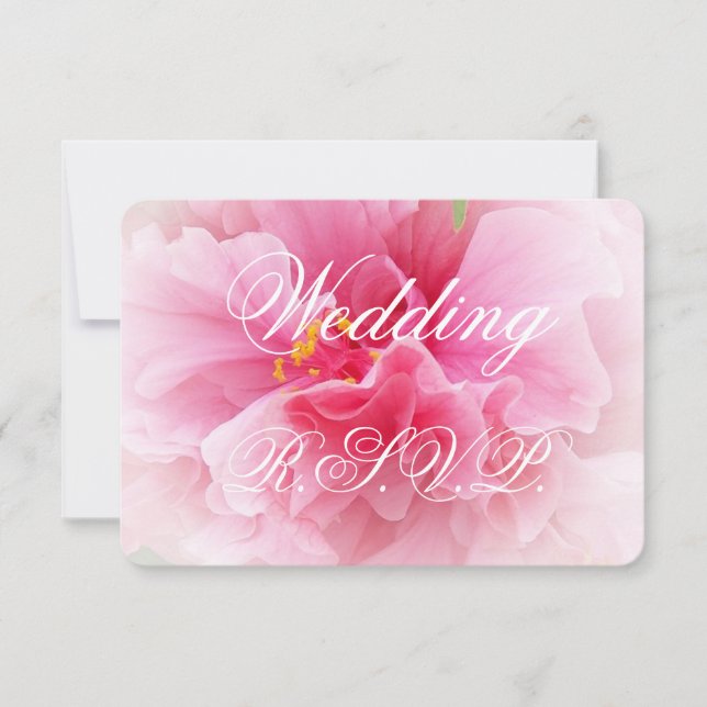 Pink Floral Design Wedding RSVP Karte (Vorderseite)