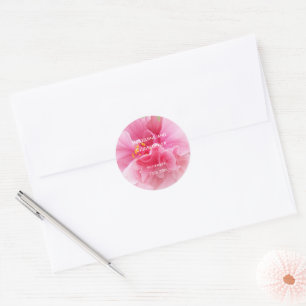 Pink Floral Design Wedding Runder Aufkleber